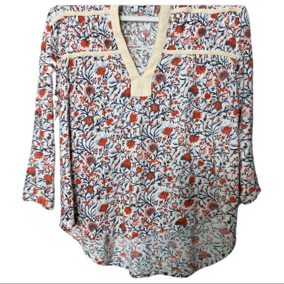 EUC LUCKY VNECK FLORAL BLOUSE - Picture 3 of 6